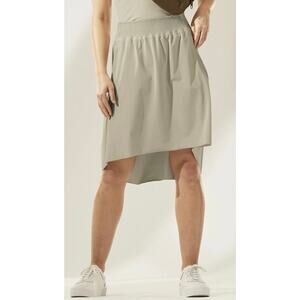 Athleta Hi Low Hem Cosmic Pull On Skirt in Metropolis beige,size Small Full Zip